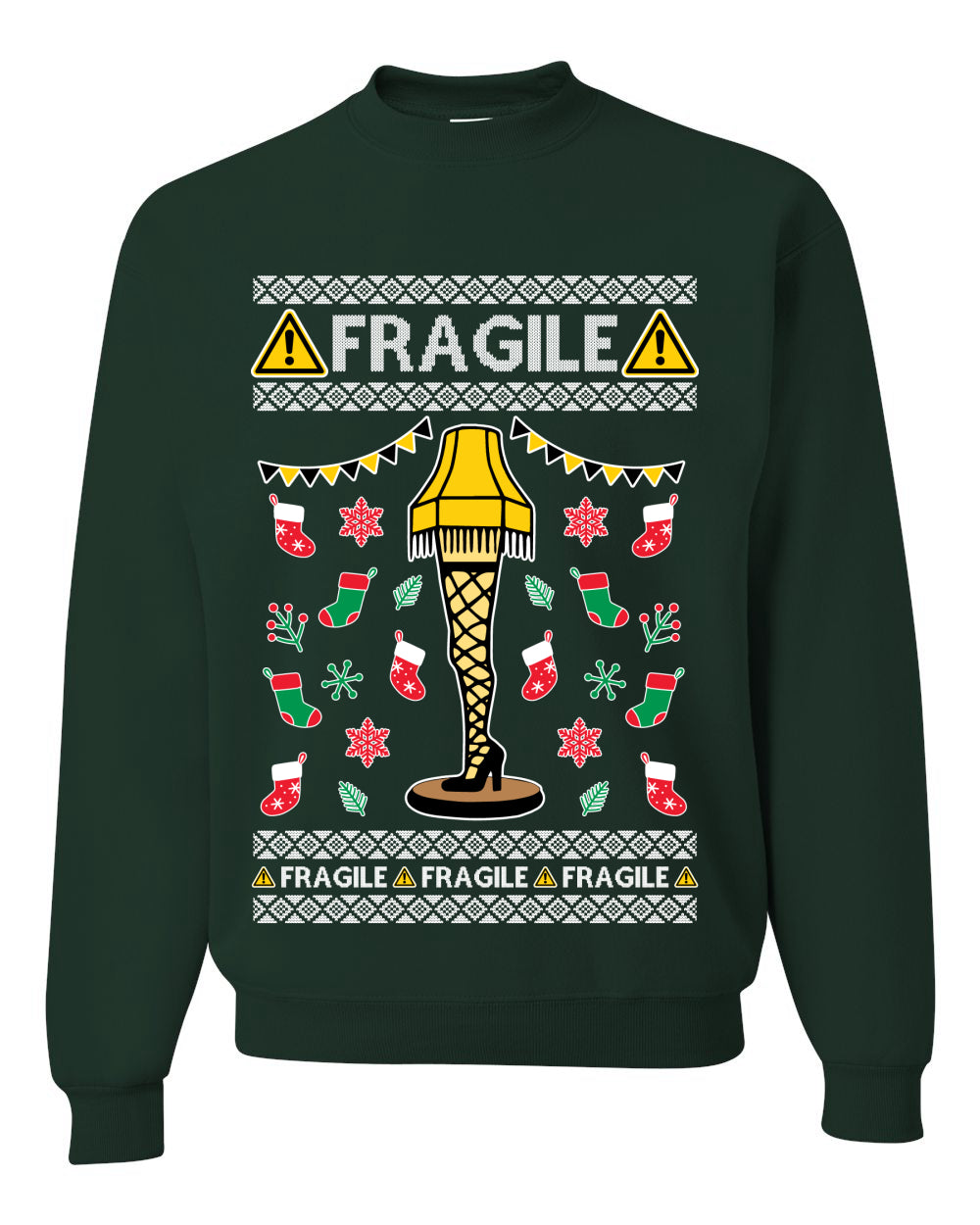 Graphic Ugly Unisex Crewneck Christmas Sweater Sweatshirt Fragile Leg Lamp Movie Ugly Christmas Sweater Unisex Crewneck Sweatshirt