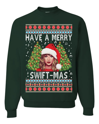 Merry Swiftmas Christmas Sweater, Christmas Gifts, Funny Xmas Gift Idea,Swiftie shirt Ugly Christmas Sweater Unisex Crewneck Sweatshirt