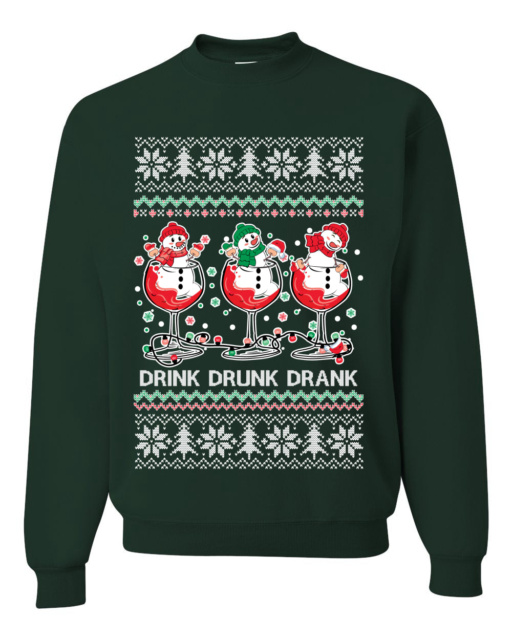 Holiday Spirits Drink Drank Drunk Snowmen, Christmas Gifts, Funny Xmas Gift Idea, Ugly Christmas Sweater Unisex Crewneck Sweatshirt