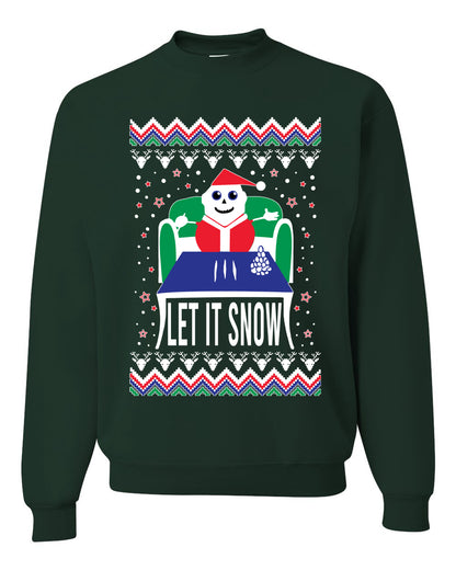 Unisex Graphic Ugly Merry Xmas Sweater Crewneck Sweatshirt Let It Snow Cocaine Santa  Ugly Christmas Sweater Unisex Crewneck Sweatshirt