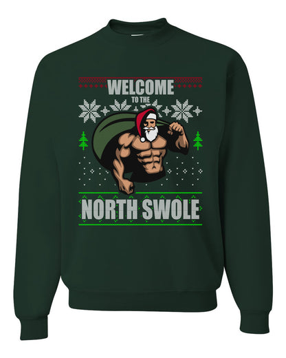 Ugly Unisex Crewneck Christmas Sweater Sweatshirt "Merry Liftmas!" Santa Fitness Workout Gym Swole Gift, Group 2 Design Ugly Christmas Sweater Unisex Crewneck Sweatshirt