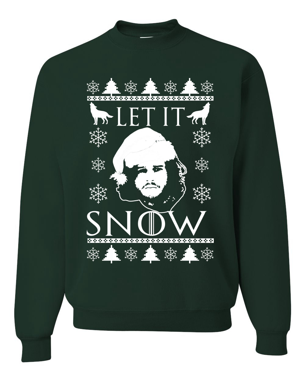 Unisex Graphic GoT Ugly Christmas Crewneck Sweater Let It Snow Jon Snow Stark Ugly Christmas Sweater Unisex Crewneck Sweatshirt