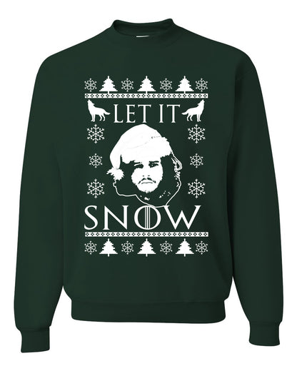 Unisex Graphic GoT Ugly Christmas Crewneck Sweater Let It Snow Jon Snow Stark Ugly Christmas Sweater Unisex Crewneck Sweatshirt