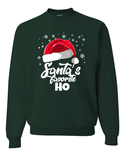 Ugly Christmas Apron "Santa's Favorite Ho" Butcher's Kitchen, Grilling, Cooking, BBQ Apron Ugly Christmas Sweater Unisex Crewneck Sweatshirt