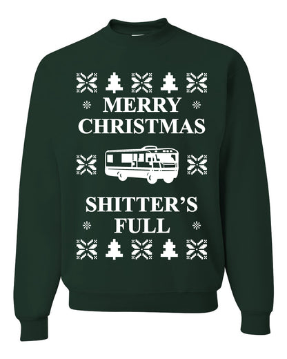 Full Ugly Xmas Sweater Bodysuit for Infant Creeper Boys Girls Baby, Merry Christmas Shitters Ugly Christmas Sweater Unisex Crewneck Sweatshirt