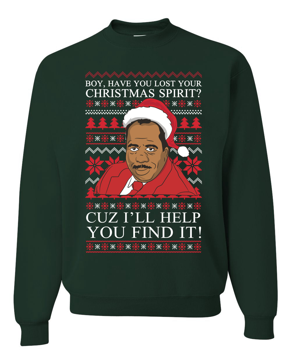 Crewneck Ugly Holiday Unisex Sweater Stanley Hudson Christmas Spirit I'll Help You Find It Ugly Christmas Sweater Unisex Crewneck Sweatshirt