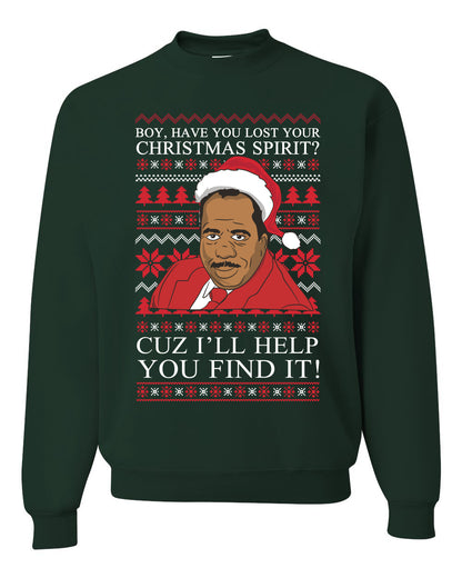 Crewneck Ugly Holiday Unisex Sweater Stanley Hudson Christmas Spirit I'll Help You Find It Ugly Christmas Sweater Unisex Crewneck Sweatshirt