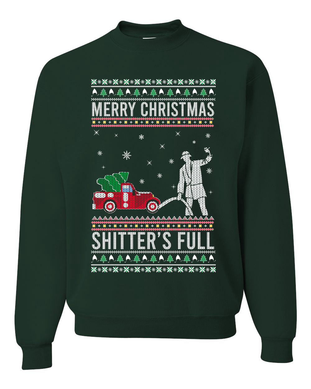 Men's Long Sleeve Shirt Ugly Holiday Crewneck Sweater Merry Christmas Shitter's Ugly Christmas Sweater Unisex Crewneck Sweatshirt