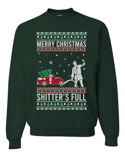 Men's Long Sleeve Shirt Ugly Holiday Crewneck Sweater Merry Christmas Shitter's Ugly Christmas Sweater Unisex Crewneck Sweatshirt