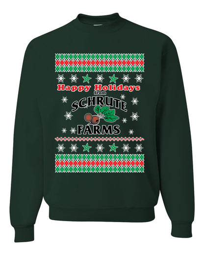 Happy Holidays from Schrute Farms Christmas, Christmas Gifts, Funny Xmas Gift Idea, Ugly Christmas Sweater Unisex Crewneck Sweatshirt