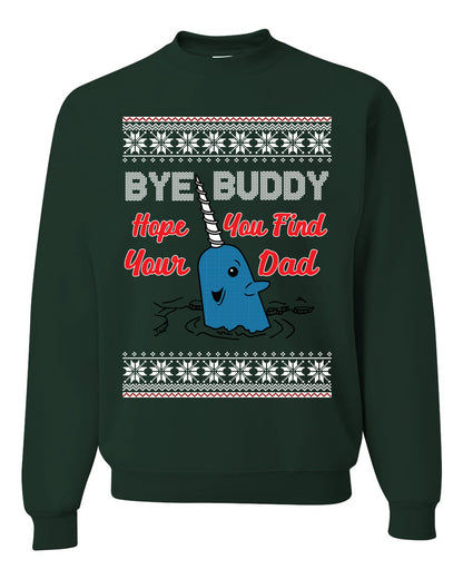 Narwhal Hope You Find Your Dad Quote, Christmas Gifts, Funny Xmas Gift Idea, Ugly Christmas Sweater Unisex Crewneck Sweatshirt