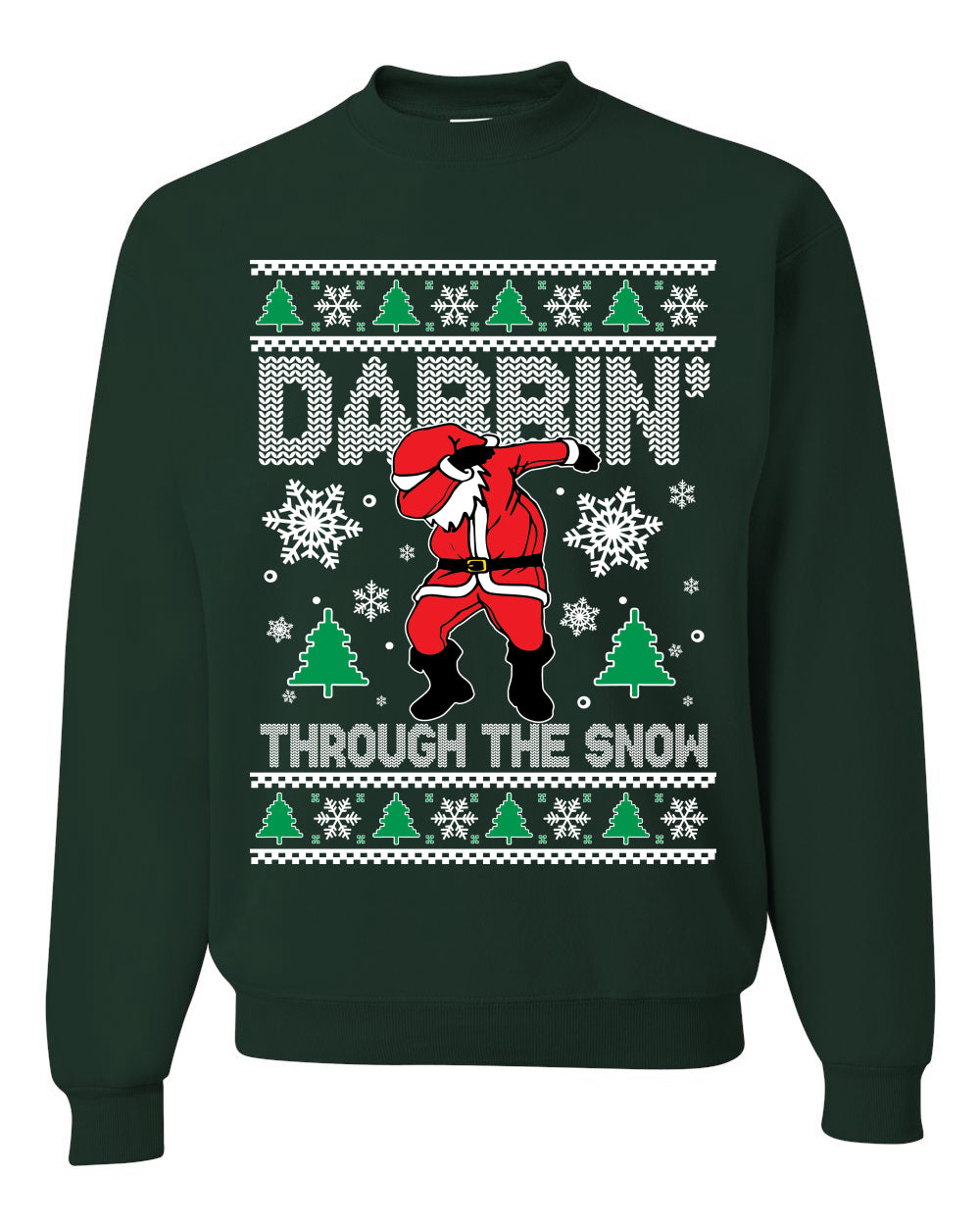Crewneck Ugly Holiday Unisex Sweater Sweatshirt, Dabbing Through The Snow, Wild Bobby Ugly Christmas Sweater Unisex Crewneck Sweatshirt