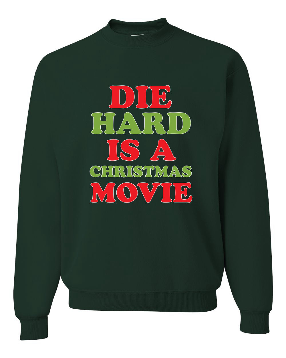 Men's Christmas Long Sleeve Shirt, Die Hard is a Christmas Movie Ugly Christmas Sweater Unisex Crewneck Sweatshirt