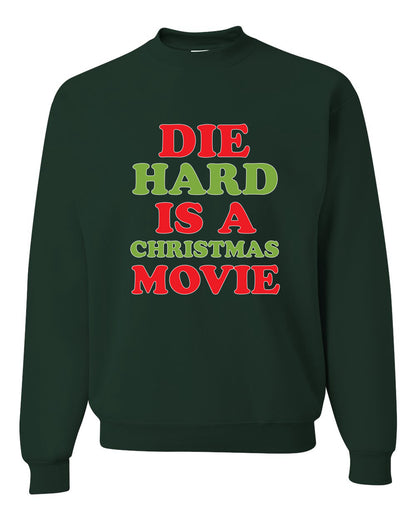 Men's Christmas Long Sleeve Shirt, Die Hard is a Christmas Movie Ugly Christmas Sweater Unisex Crewneck Sweatshirt