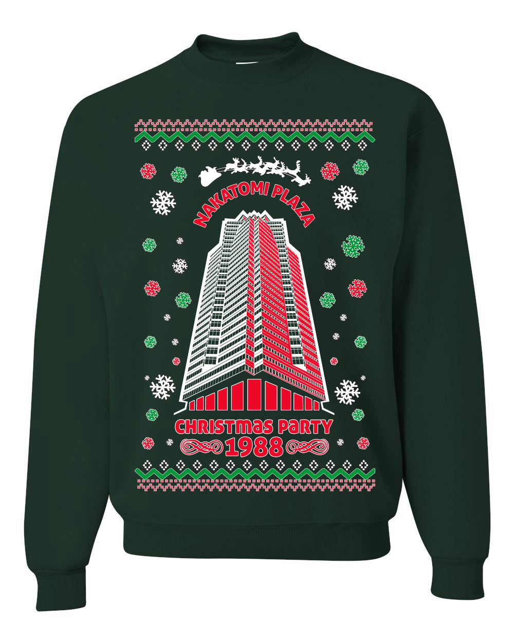 Ugly Unisex Crewneck Christmas Sweater 1988 Nakatomi Plaza Christmas Party Ugly Christmas Sweater Unisex Crewneck Sweatshirt