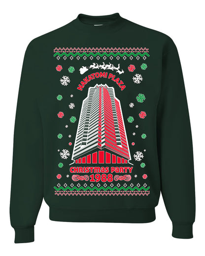Ugly Unisex Crewneck Christmas Sweater 1988 Nakatomi Plaza Christmas Party Ugly Christmas Sweater Unisex Crewneck Sweatshirt