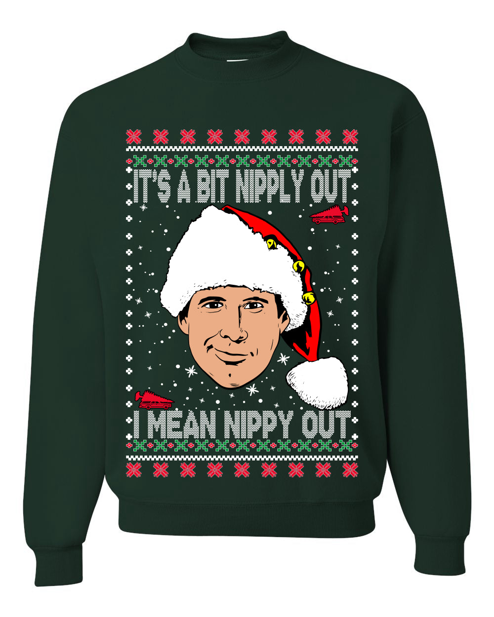 Clark G It's A Bit Nipply Out, Christmas Gifts, Funny Xmas Gift Idea, Ugly Christmas Sweater Unisex Crewneck Sweatshirt