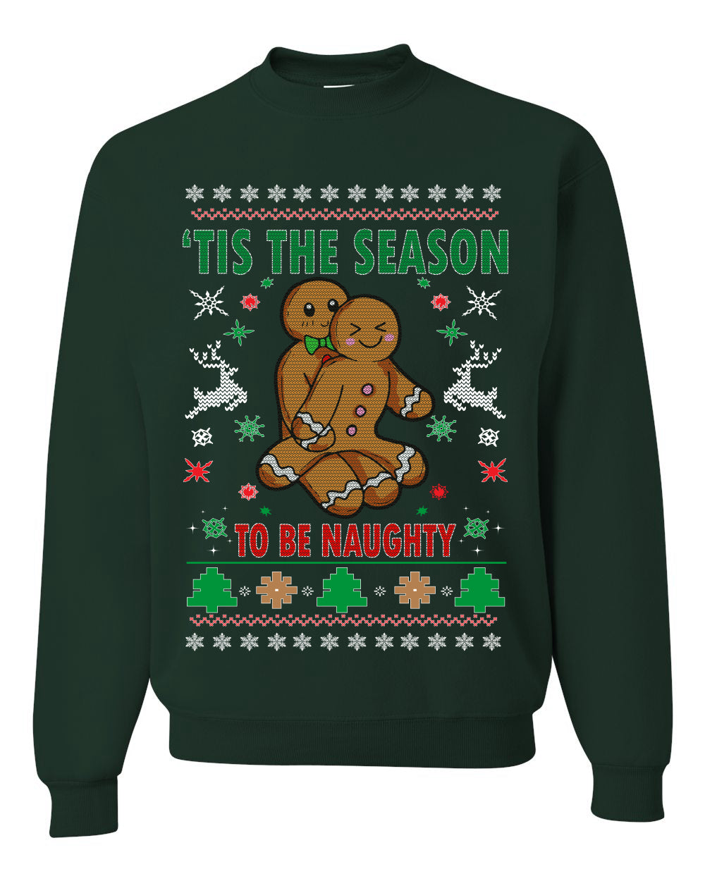 Graphic Ugly Christmas Hoodie Sweater Sweatshirt Tis' The Season To Be Naughty Ugly Christmas Sweater Unisex Crewneck Sweatshirt