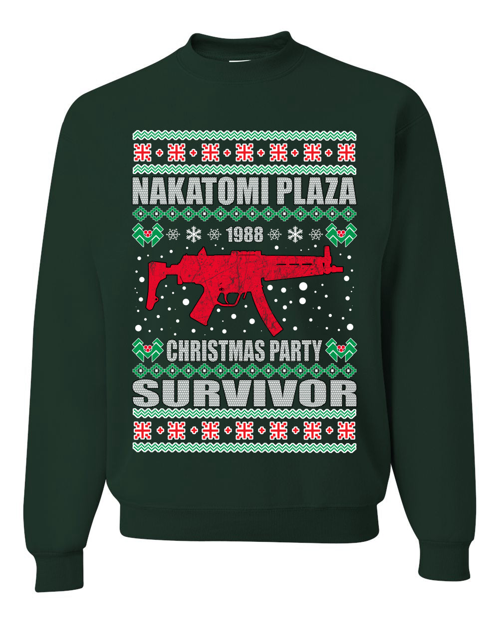 Men's Ugly Long Sleeve Shirt for Christmas Nakatomi Plaza Christmas Party Survivor Ugly Christmas Sweater Unisex Crewneck Sweatshirt
