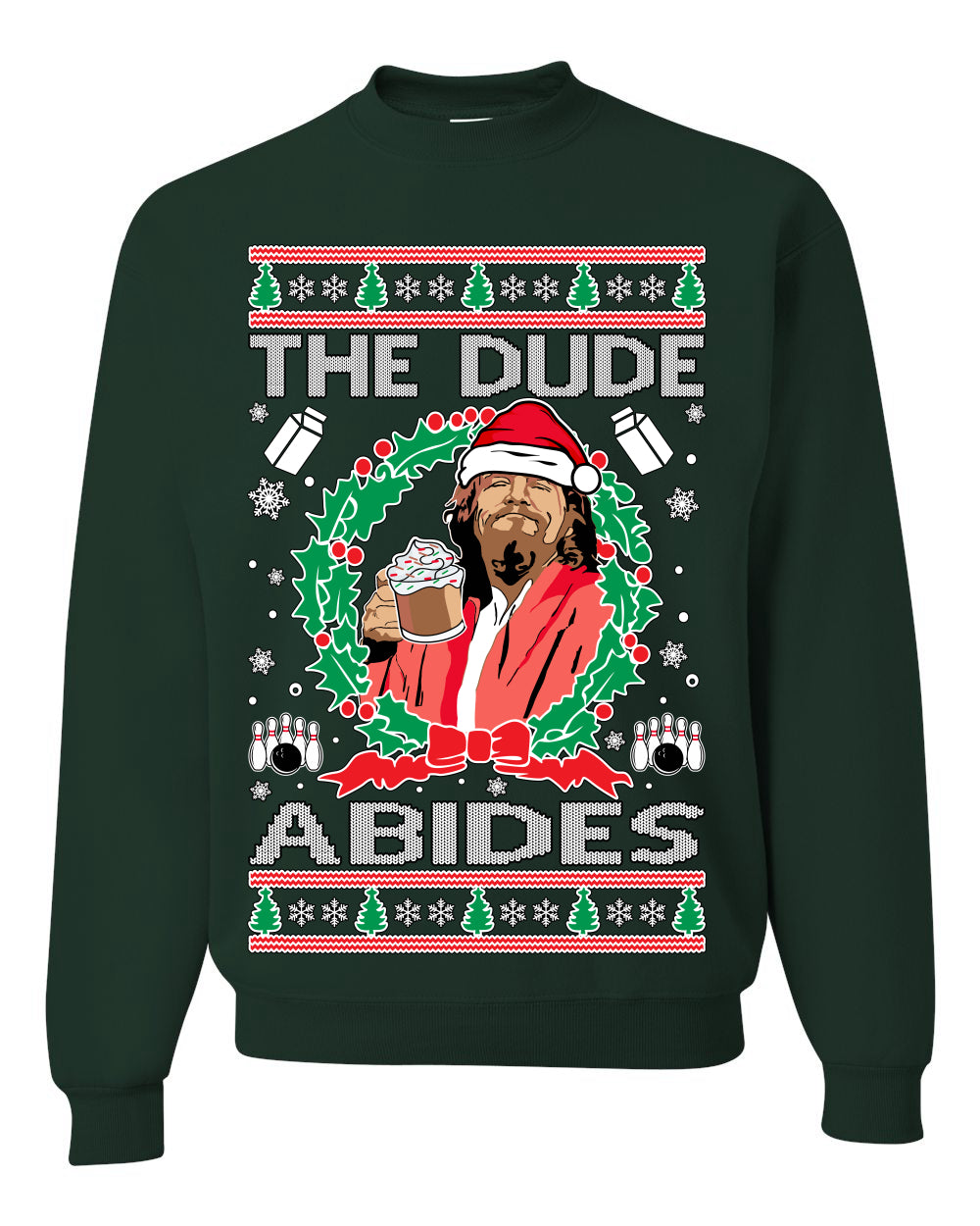 Big Lebowski - The Dude Abides, Christmas Gifts, Funny Xmas Gift Idea, Ugly Christmas Sweater Unisex Crewneck Sweatshirt