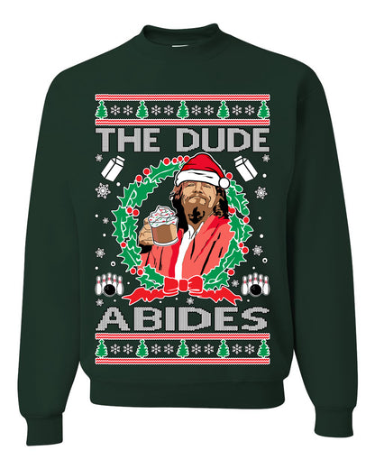 Big Lebowski - The Dude Abides, Christmas Gifts, Funny Xmas Gift Idea, Ugly Christmas Sweater Unisex Crewneck Sweatshirt