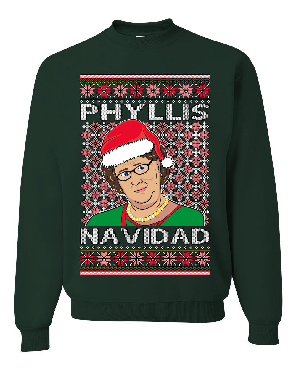 Crewneck Graphic Ugly Holiday Unisex Sweater Sweatshirt Office Shark & Hammer Phyllis Navidad  Ugly Christmas Sweater Unisex Crewneck Sweatshirt