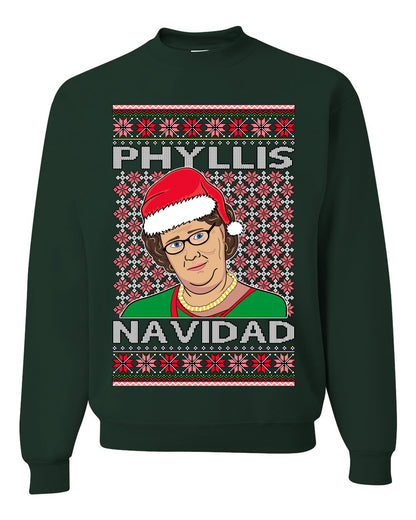 Crewneck Graphic Ugly Holiday Unisex Sweater Sweatshirt Office Shark & Hammer Phyllis Navidad  Ugly Christmas Sweater Unisex Crewneck Sweatshirt