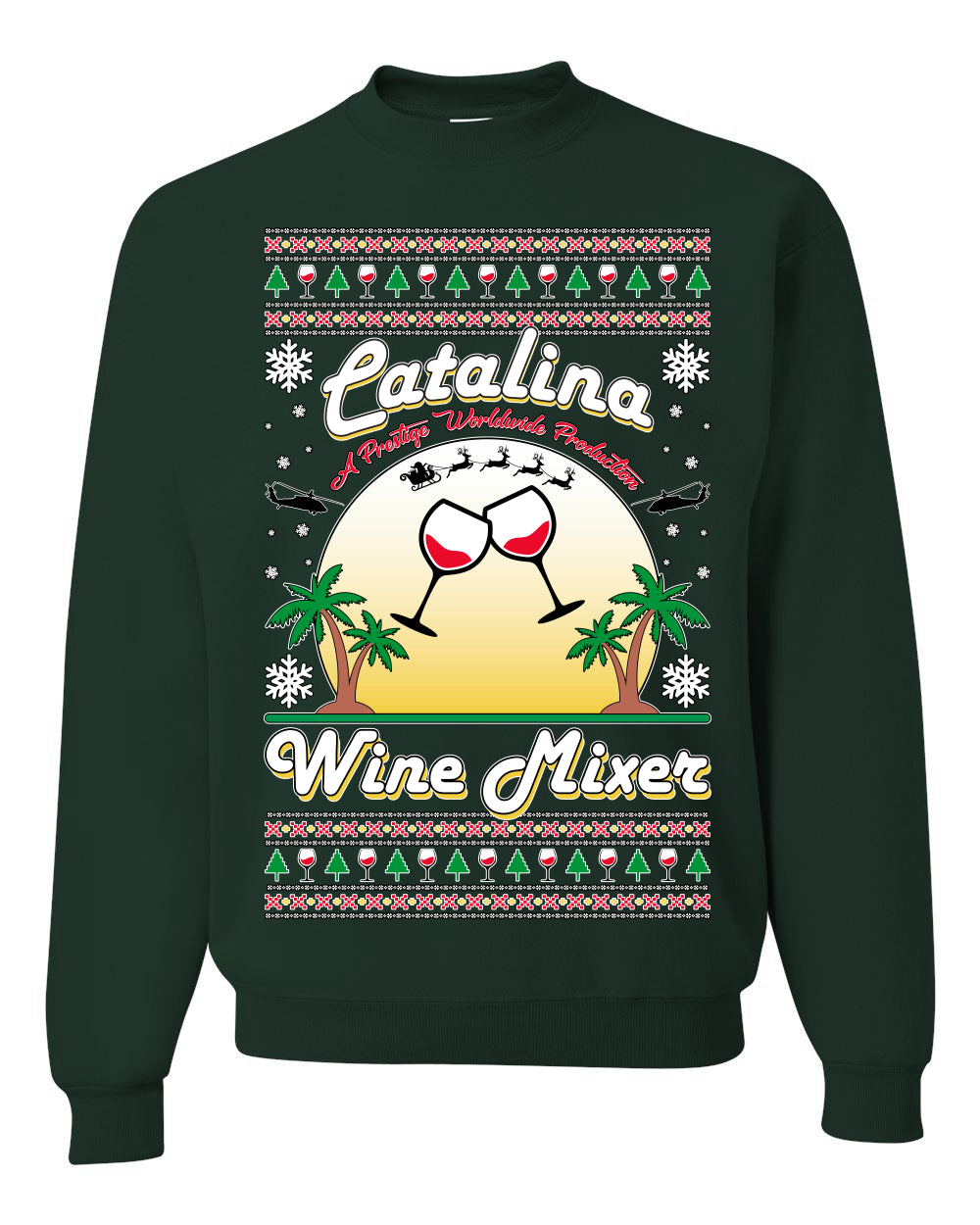 Unisex Crewneck Sweatshirt Ugly Xmas Sweater, Catalina Wine Mixer Boats and Hoes Step Brothers, Shark & Hammer  Ugly Christmas Sweater Unisex Crewneck Sweatshirt