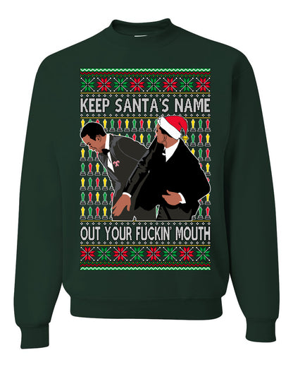 Unisex Graphic Meme Ugly Christmas Crewneck Sweater Sweatshirt, Will Smith Slapping Chris Rock, Wife, Award Show Joke, Shark & Hammer  Ugly Christmas Sweater Unisex Crewneck Sweatshirt