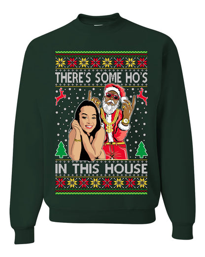 Santa the Plug Hos In This House , Merry Christmas Tee, Ugly Christmas,  Sweater Unisex Crewneck Sweatshirt