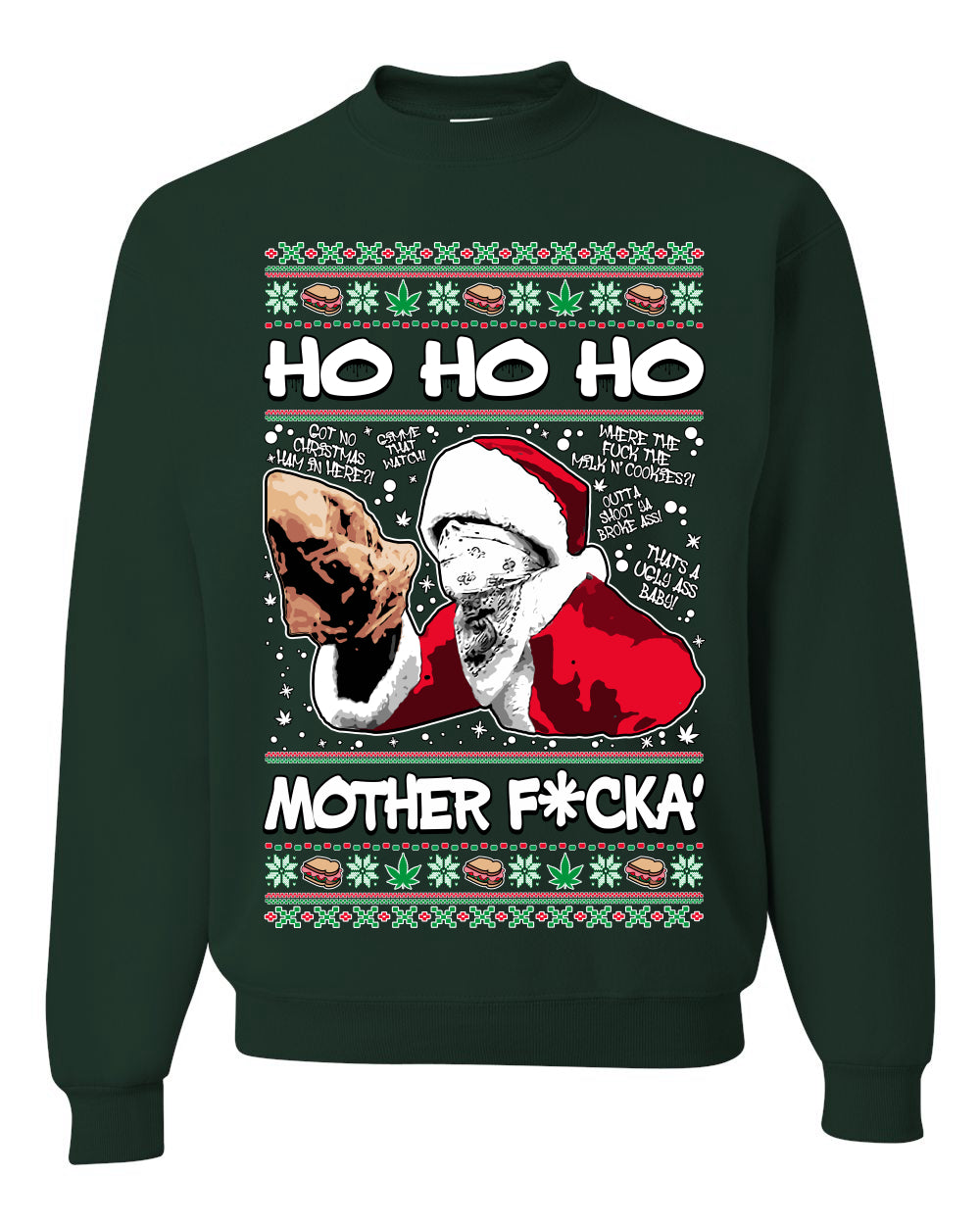 Friday Hood Santa , Merry Christmas Tee, Ugly Christmas,  Sweater Unisex Crewneck Sweatshirt