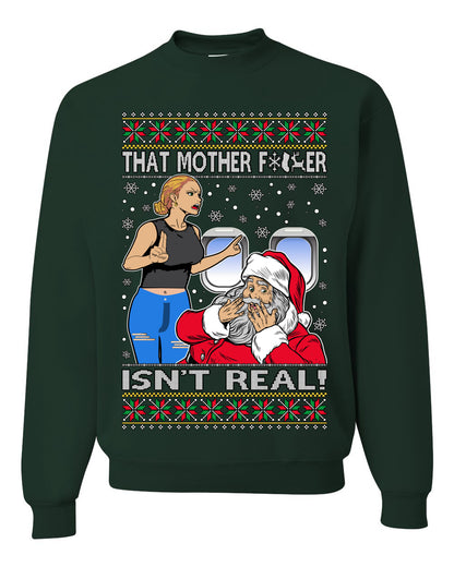 That Santa Mother F Isn't Real CLEAN , Merry Christmas Tee, Ugly Christmas,  Sweater Unisex Crewneck Sweatshirt