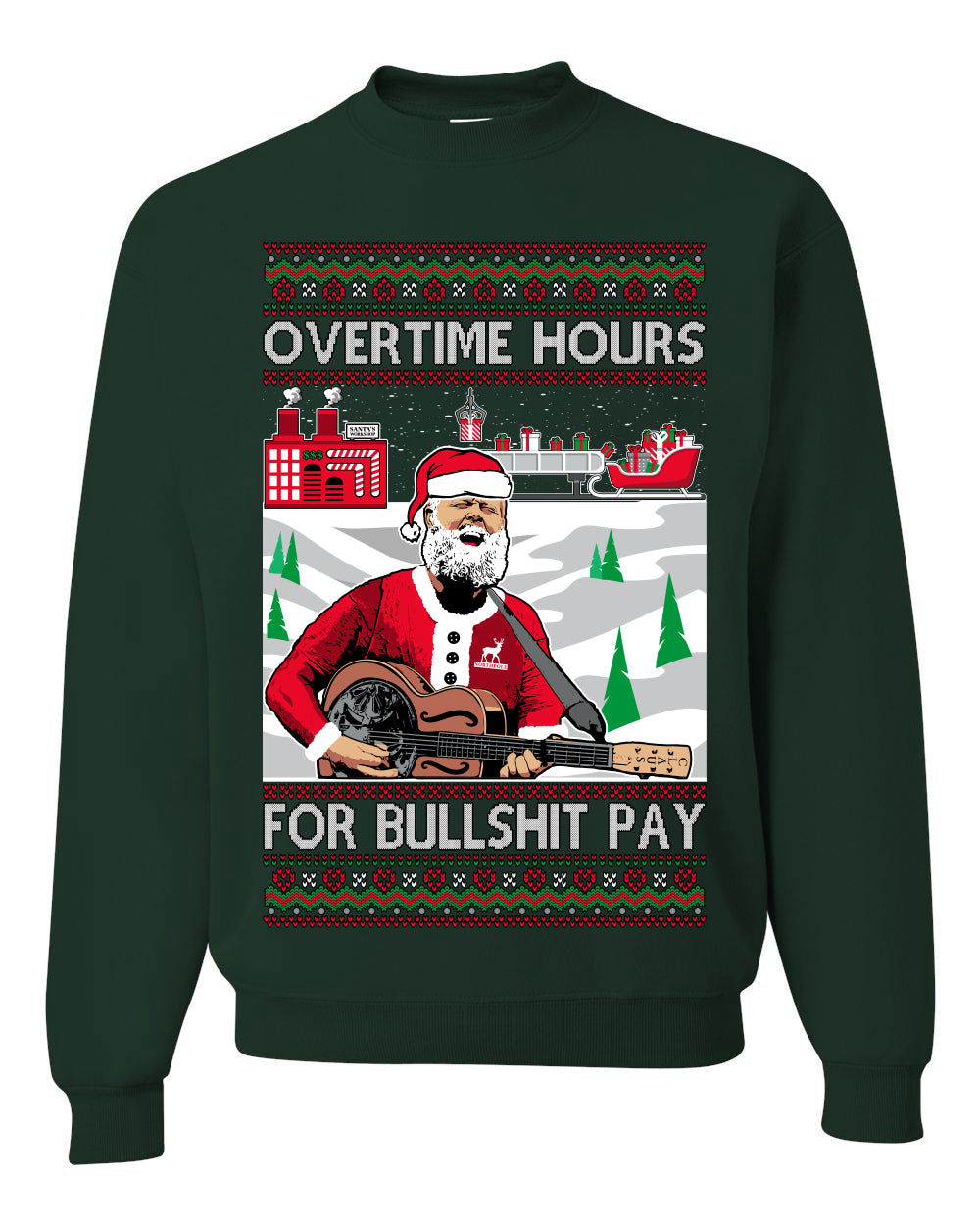 Overtime Hours Rich Men North of Richmond, Christmas Gifts, Funny Xmas Gift Idea, Ugly Christmas Sweater Unisex Crewneck Sweatshirt