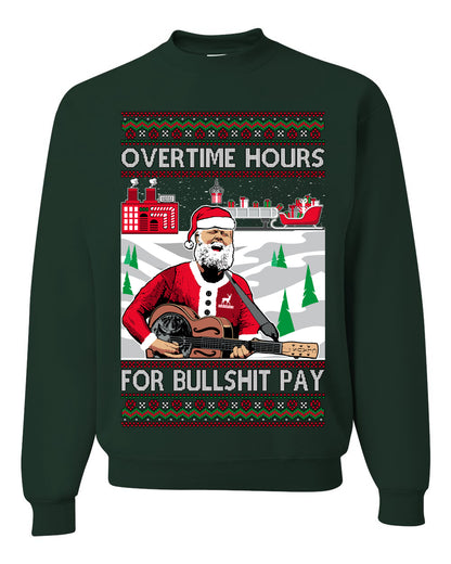 Overtime Hours Rich Men North of Richmond, Christmas Gifts, Funny Xmas Gift Idea, Ugly Christmas Sweater Unisex Crewneck Sweatshirt