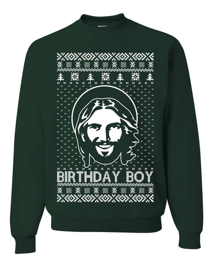 Birthday Boy Jesus Christ, Christmas Gifts, Funny Xmas Gift Idea, Ugly Christmas Sweater Unisex Crewneck Sweatshirt