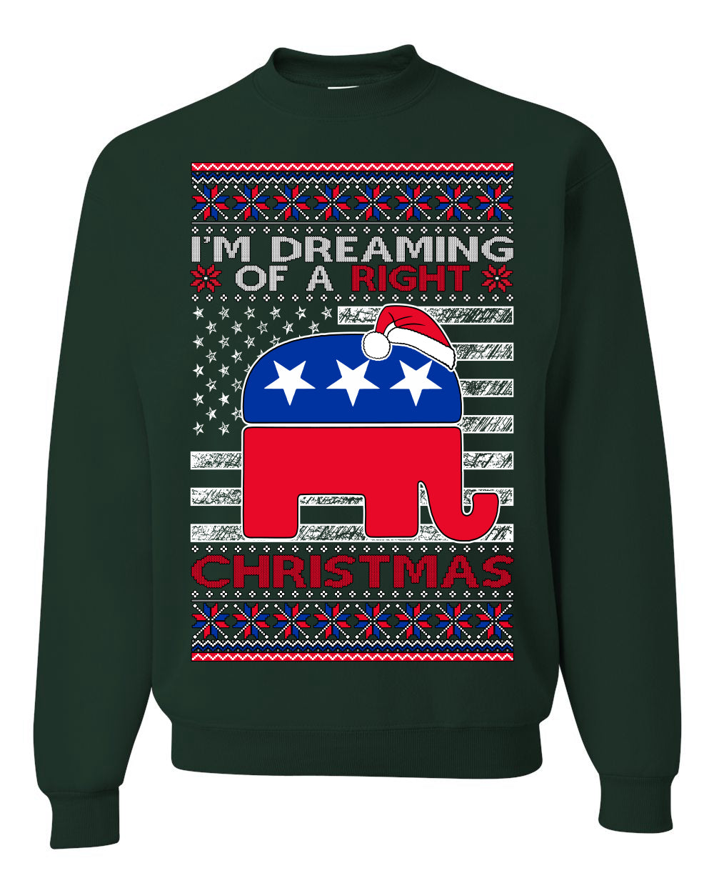 I'm Dreaming Of A Right Christmas GOP, Christmas Gifts, Funny Xmas Gift Idea, Ugly Christmas Sweater Unisex Crewneck Sweatshirt