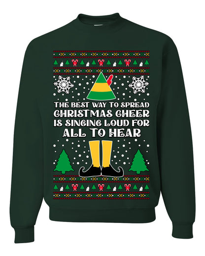 Spread Christmas Cheer Sing Loud For All To Hear, Christmas Gifts, Funny Xmas Gift Idea, Ugly Christmas Sweater Unisex Crewneck Sweatshirt