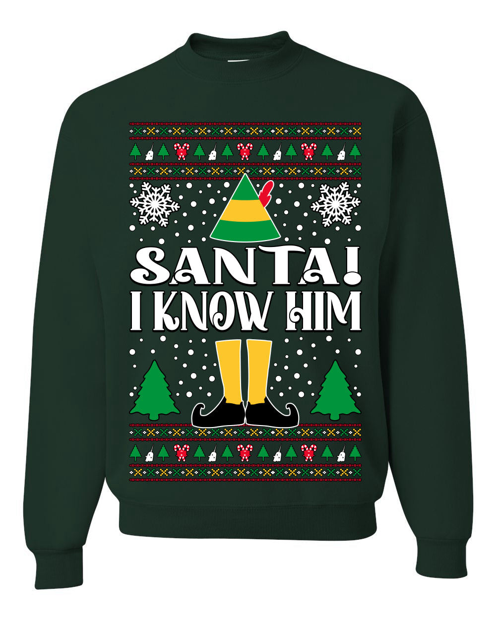 Santa! I Know Him Christmas Movie Quote , Christmas Gifts, Funny Xmas Gift Idea, Ugly Christmas Sweater Unisex Crewneck Sweatshirt