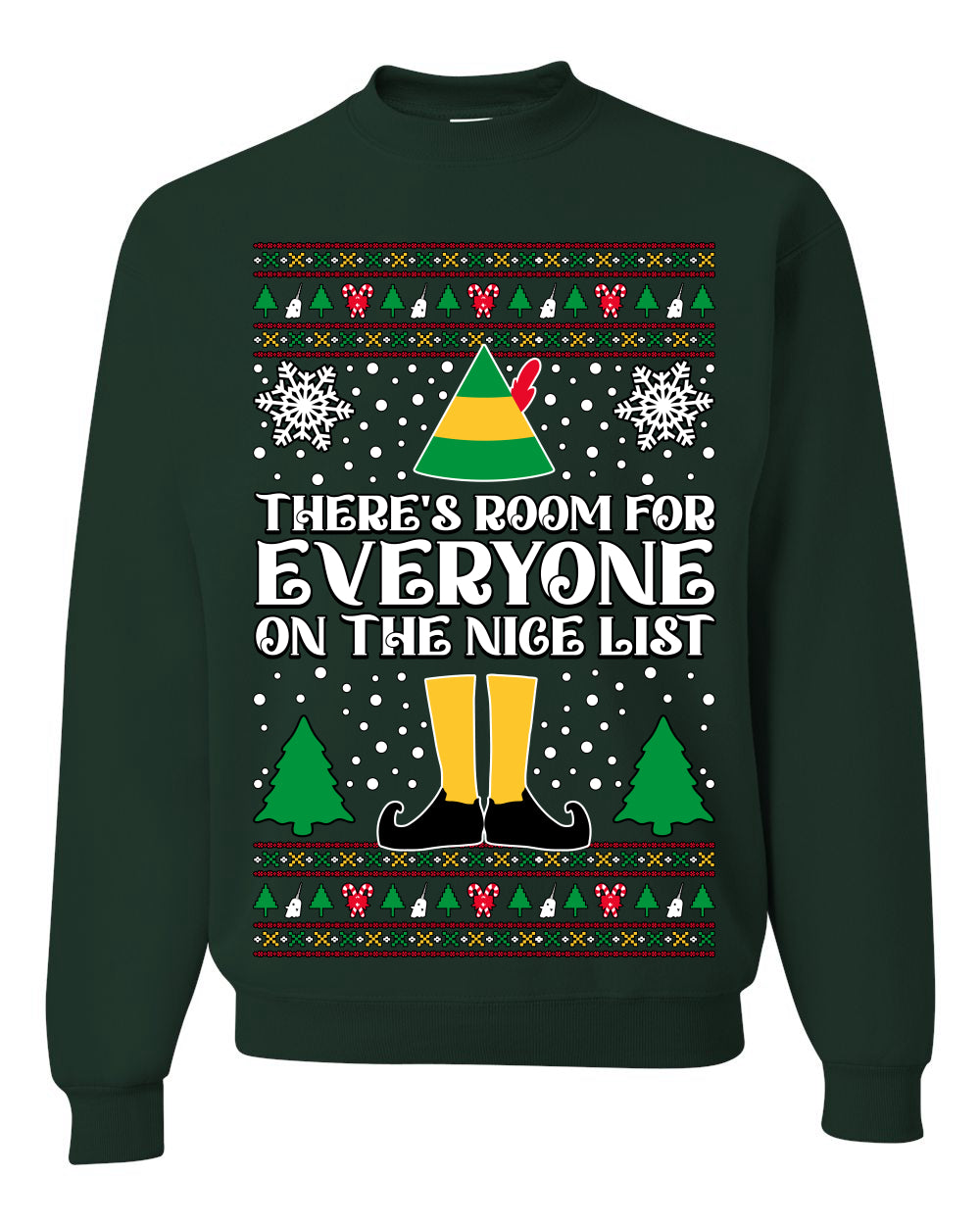 Room For Everyone On The Nice List Christmas Movie Quote, Christmas Gifts, Funny Xmas Gift Idea, Ugly Christmas Sweater Unisex Crewneck Sweatshirt