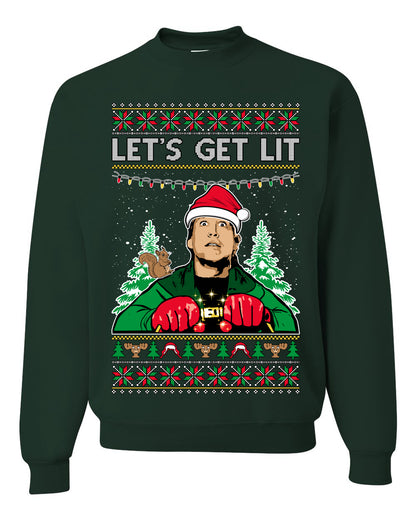 Let's Get Lit Clark Vacation Movie Parody Ugly Christmas Sweater, Christmas Gifts, Funny Xmas Gift Idea, Unisex Crewneck Sweatshirt