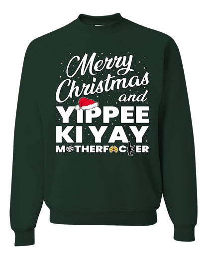 Merry Christmas and Yippee Ki Yay MOFO Ugly Christmas Sweater, Christmas Gifts, Funny Xmas Gift Idea, Unisex Crewneck Sweatshirt