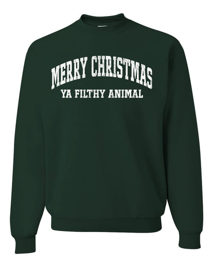 Vintage Movie Quote Merry Christmas Filthy Animal, Christmas Gifts, Funny Xmas Gift Idea, Ugly Christmas Sweater Unisex Crewneck Sweatshirt