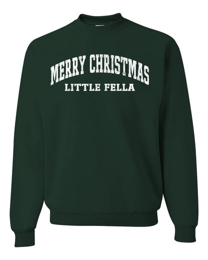 Vintage Movie Quote Merry Christmas Little Fella, Christmas Gifts, Funny Xmas Gift Idea, Ugly Christmas Sweater Unisex Crewneck Sweatshirt