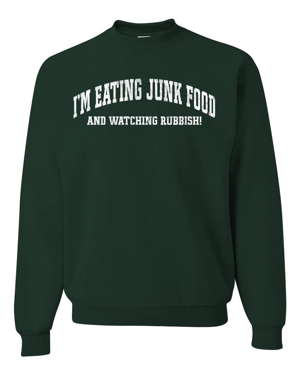 Vintage Movie Quote Eating Junk Food And Watching Rubbish, Christmas Gifts, Funny Xmas Gift Idea, Ugly Christmas Sweater Unisex Crewneck Sweatshirt