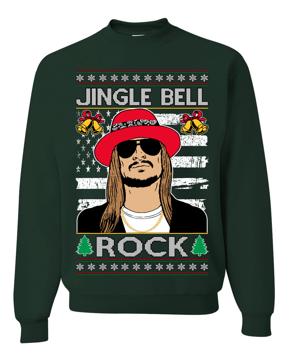 Kid RapperJingle Bell Rock  Country Music, Christmas Gifts, Funny Xmas Gift Idea Ugly Christmas Sweater Unisex Crewneck Sweatshirt