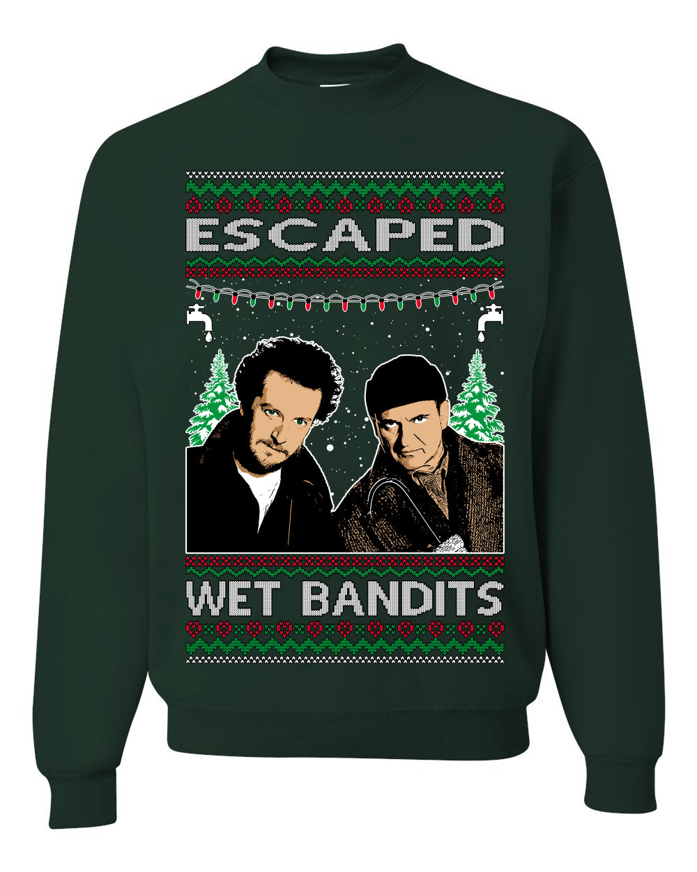 Escaped Bandits Classic Home Holiday Movie, Christmas Gifts, Funny Xmas Gift Idea, Ugly Christmas Sweater Unisex Crewneck Sweatshirt
