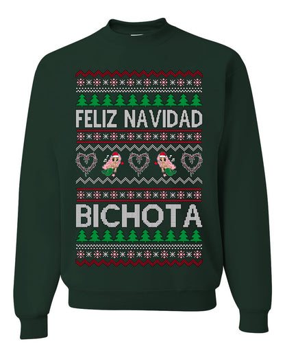 Feliz Navidad Bichota, Christmas Gifts, Funny Xmas Gift Idea, Ugly Christmas Sweater Unisex Crewneck Sweatshirt