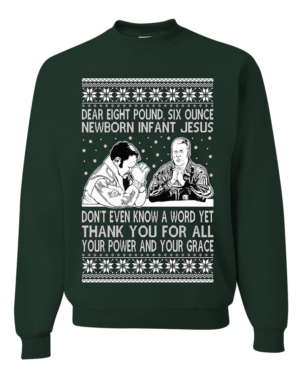 8 Pound 6 Ounce Baby Jesus Shake and Bake, Birthday Jesus, Funny Xmas Gift Idea, Ugly Christmas Sweater Unisex Crewneck Sweatshirt