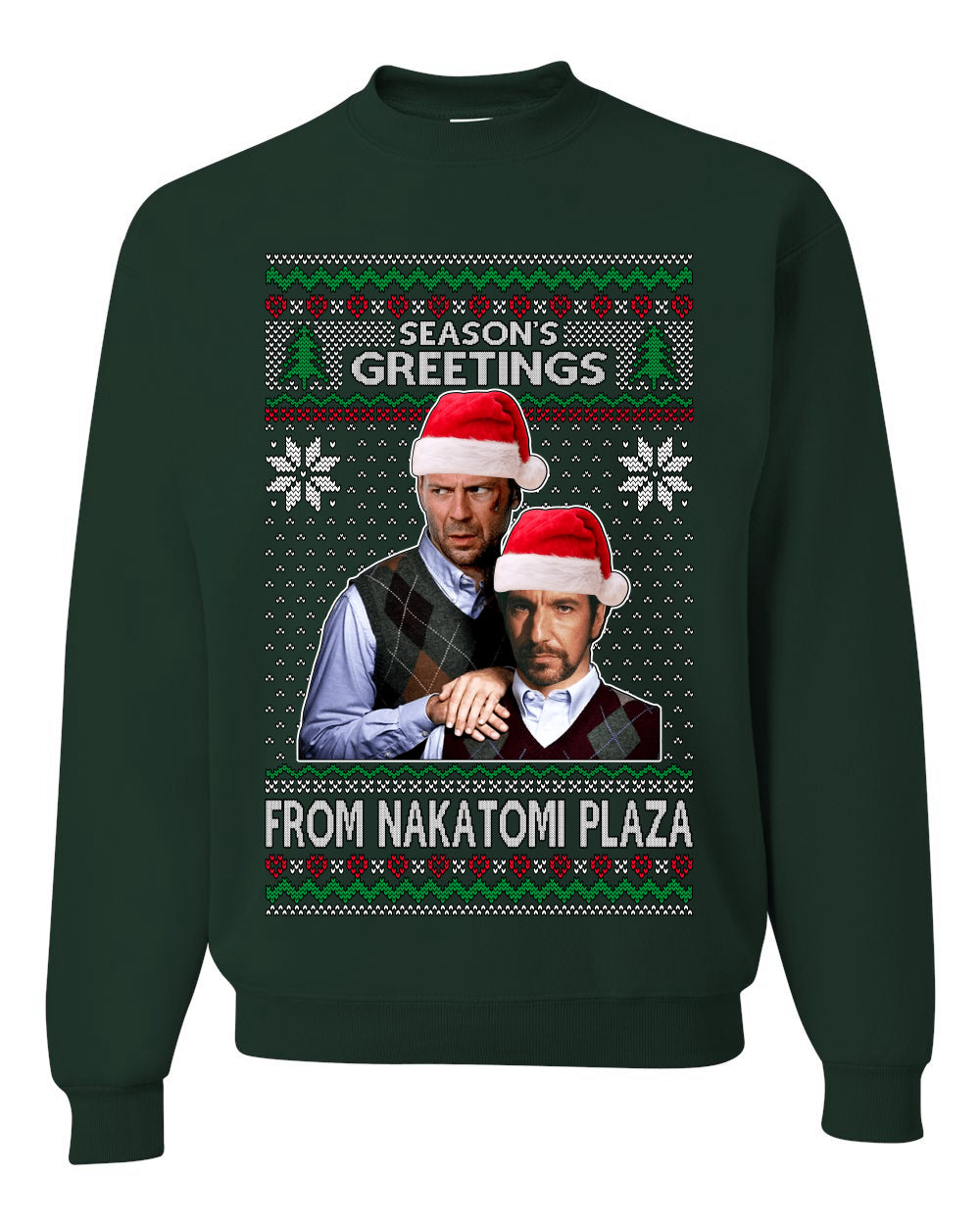 Nakatomi Plaza  Season's Greeting, Christmas Gifts, Funny Xmas Gift Idea, Ugly Christmas Sweater Unisex Crewneck Sweatshirt