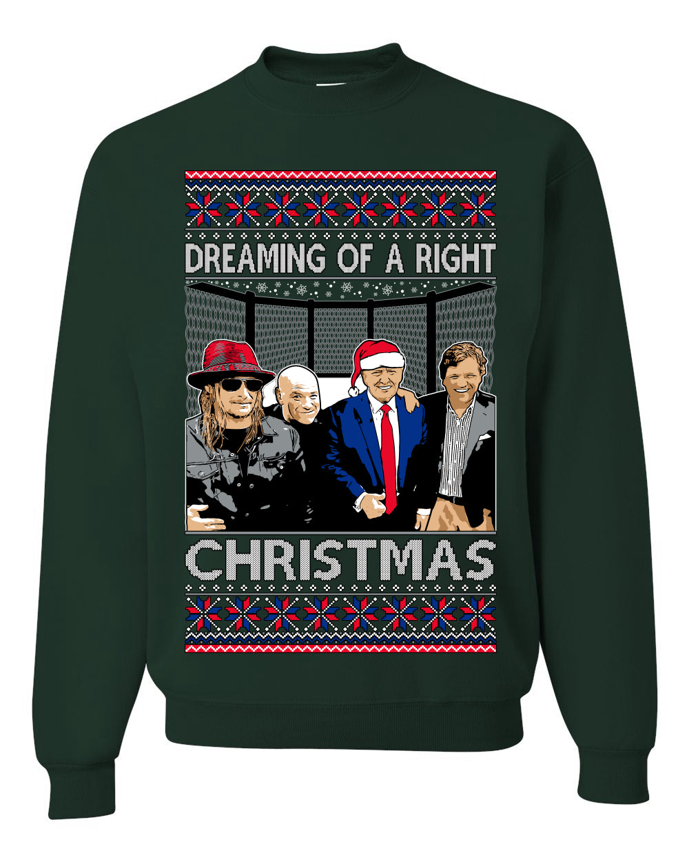 Dreaming Of A Right Christmas, Trump 2024 , Christmas Gifts, Funny Xmas Gift Idea, Ugly Christmas Sweater Unisex Crewneck Sweatshirt